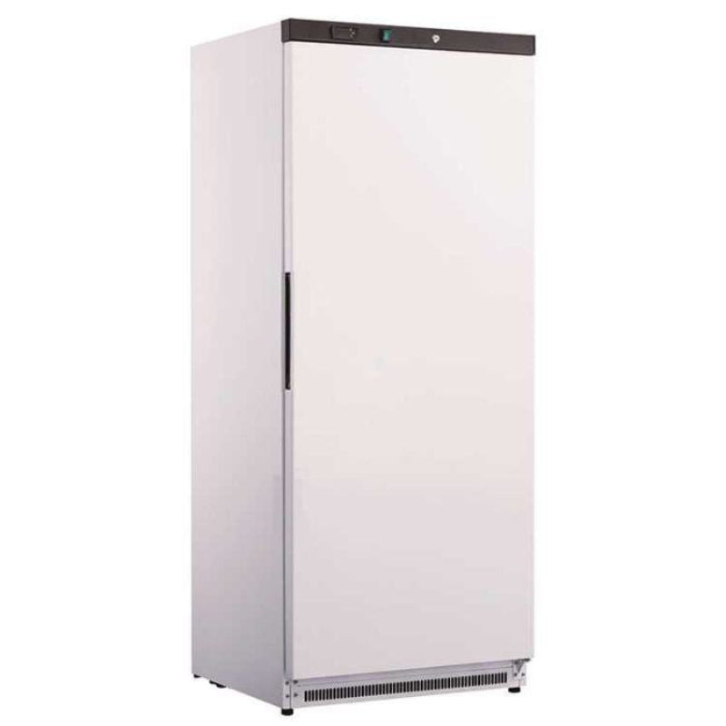A white Koolmax KMF600 upright single door freezer with a solid external finish.
