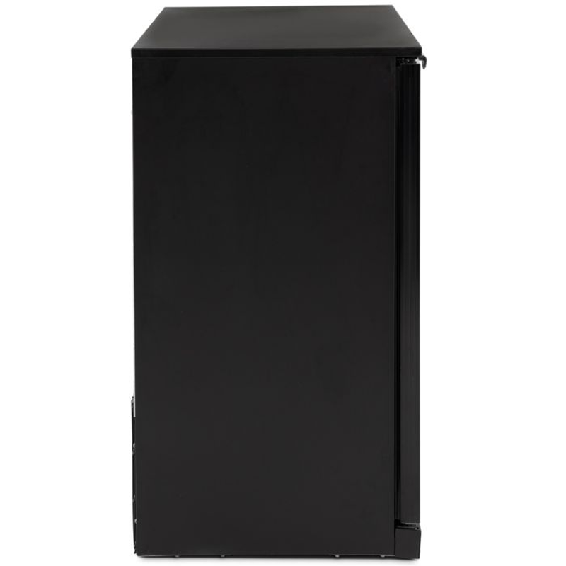 Blizzard LOWBAR3 Low Height Triple Hinged Glass Door Bottle Cooler Left Side View