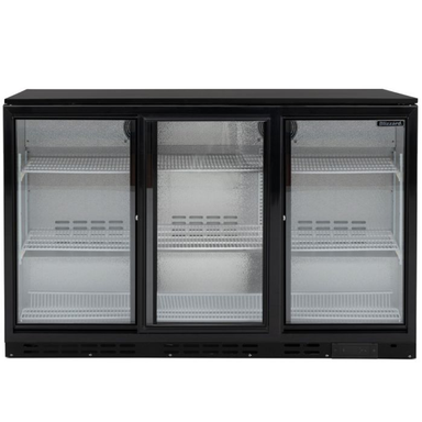 Blizzard LOWBAR3SL Low Height Triple Sliding Door Bottle Cooler Front View