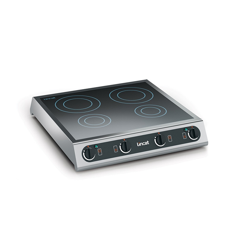 Lincat IH42 Counter-top Four Zone Induction Hob - Angled Front/Left Side View