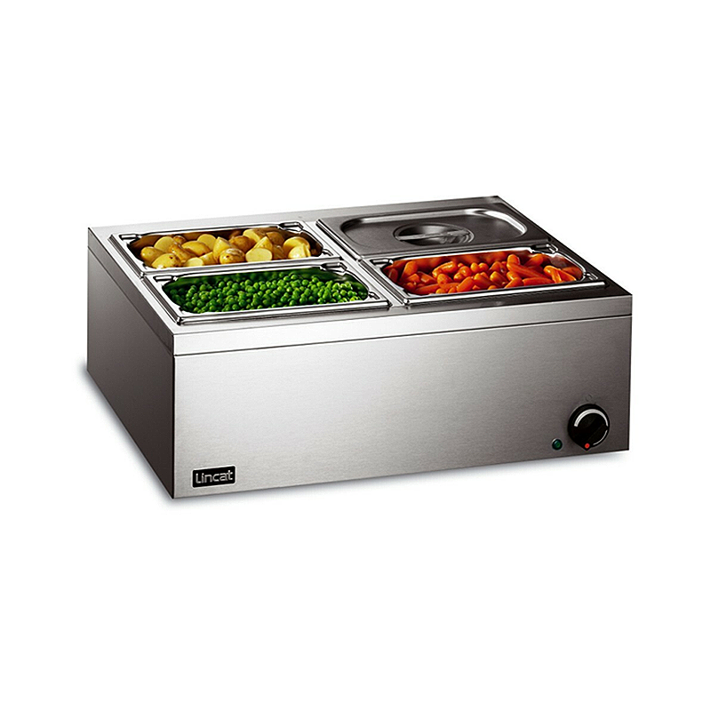Lincat Lynx 400 LBM2W Wet Heat Bain Marie - Angled Front View Containing Food