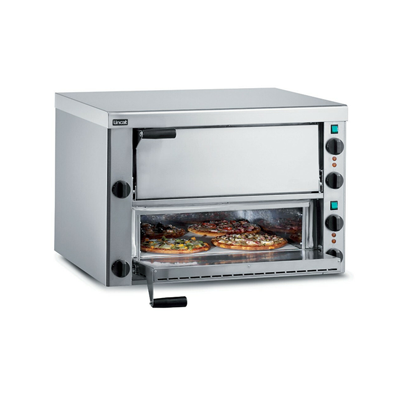 Lincat PO89X Electric Twin-Deck Counter-top Pizza Oven - Angled Front/Left Side View