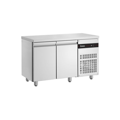 Inomak SL99-HC 2 Door Slimline 600MM Depth Refrigerated Counter, Front/Left Side Angled View