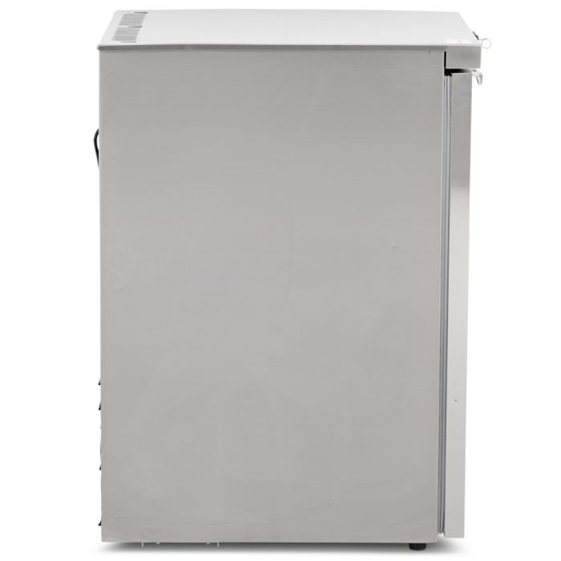 Blizzard UCF140CR Glass Door Stainless Steel Under Counter Freezer 105L Capacity, Left Side View