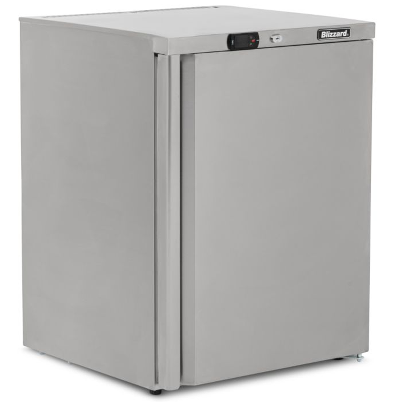 Blizzard UCR140 Single Hinged Door Under Counter Refrigerator Front/Left Side Angled View