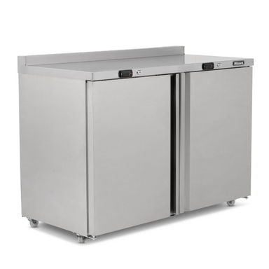 Blizzard UCRR280 Stainless Steel Double Fridge Workstation Front/Left Side Angled View