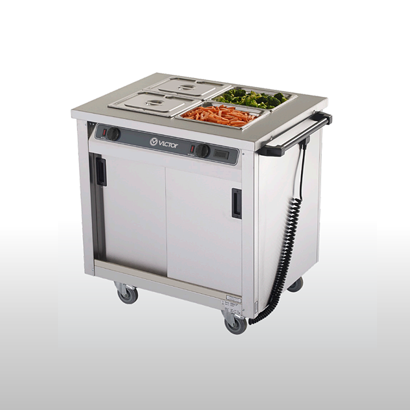 Victor BM20MS Bain Marie Hot Cupboard - Angled Front/Right Side View