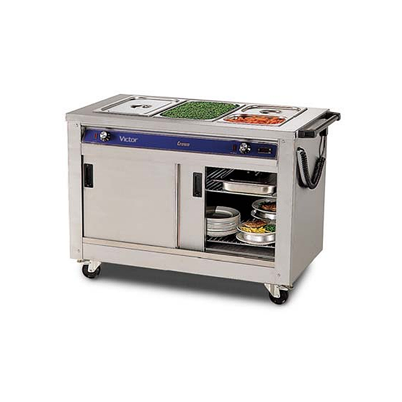 Victor BM32MSG Bain Marie Hot Cupboard - With Heated Gantry - Angled Front/Right Side View