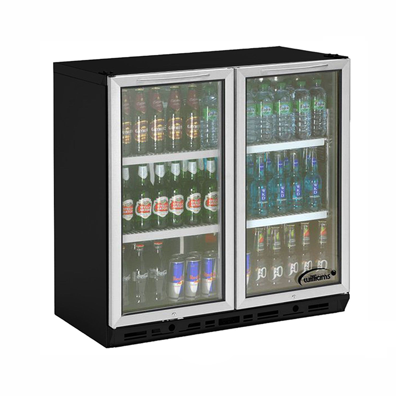 Williams BC2 BS Double Door Bottle Cooler - Angled Front/Left Side View