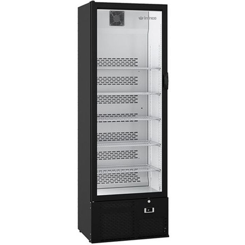 Infrico ZX10 Upright Single Door Bottle Cooler Pictured With A Left Side/Front Angled View