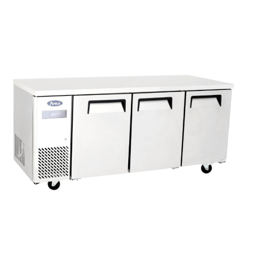 Atosa YPF9047GR Three Door Stainless Steel Undercounter Freezer, 470 Litres