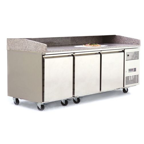 Atosa EPF3485GR 3 Door Pizza Preparation Counter Fridge, 357 Litres