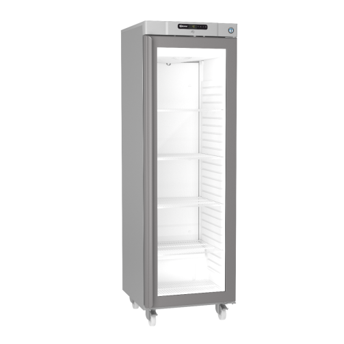 Hoshizaki Compact KG420R C DR G U Glass Single Door Stainless Steel Upright Display Refrigerator, 343 Litres