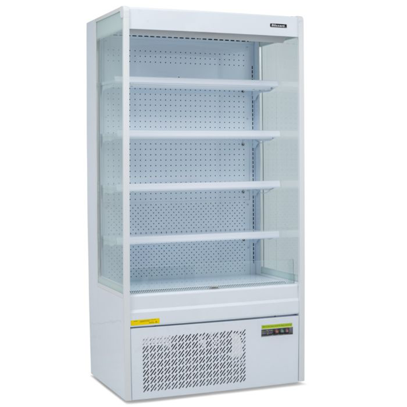 Angled Front/Left Side View Of The Blizzard BTD100WH Refrigerated 1m Slim Tiered Display
