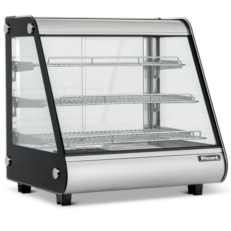 Blizzard HOTT1 68CM Heated Counter Top Merchandiser, Angled Front/Left Side View