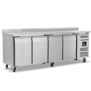 Blizzard LBC4 Four Hinged Door Counter Freezer With Upstand Angled Front/Left Side View