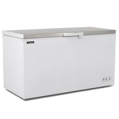 Blizzard CF550SS 550L Stainless Steel Lid Chest Freezer Front/Left Side Angled View