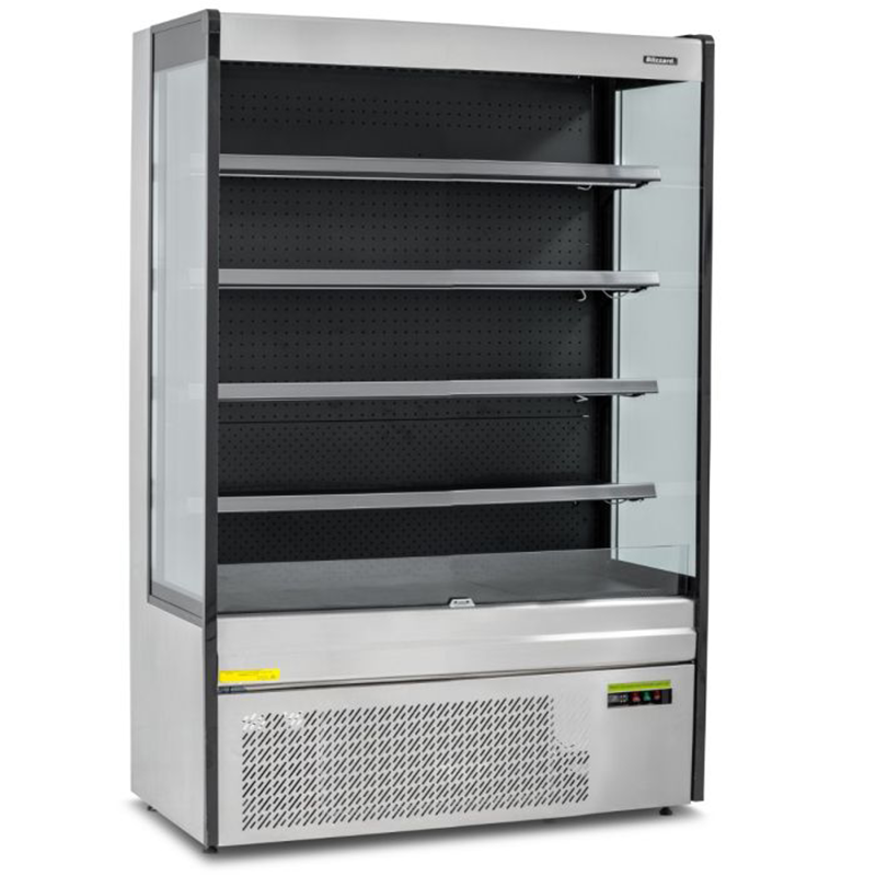 Blizzard BTD130SS Refrigerated 1.3m Open Front Multideck Display Angled Front/Left Side View