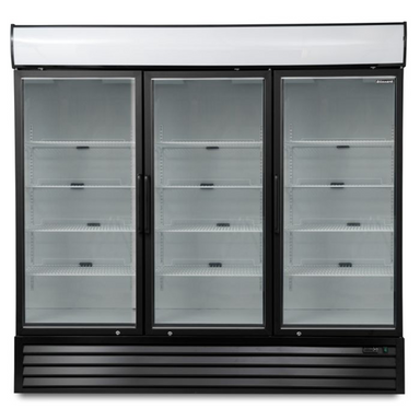 Blizzard GDF1800 Triple Hinged Glass Door Freezer Display Merchandiser Front View