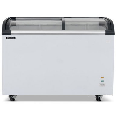 Blizzard BDF32 320L Capacity Curved Glass Lid Freezer Front View