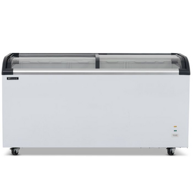Blizzard BDF62 620L Capacity Curved Glass Lid Freezer Front View