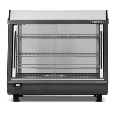 Blizzard HSS96 96L Counter Top Duel Access Heated Merchandiser, Front View