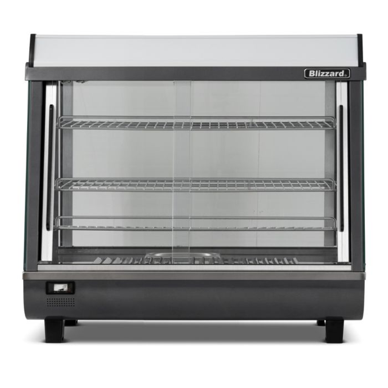 Blizzard HSS96 96L Counter Top Duel Access Heated Merchandiser, Front View