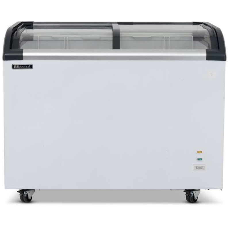 Blizzard BDF22 220L Curved Glass Lid Freezer Front View