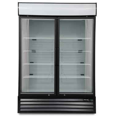 Blizzard GDF1200 Double Hinged Glass Door Freezer Display Merchandiser Front View