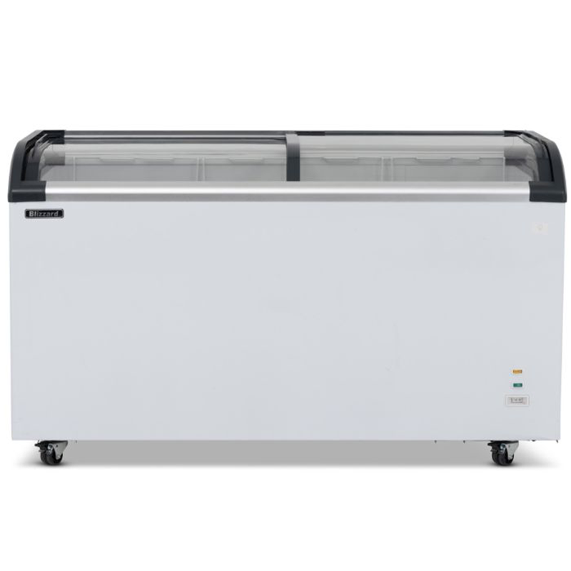 Blizzard BDF52 520L Curved Glass Lid Freezer Front View