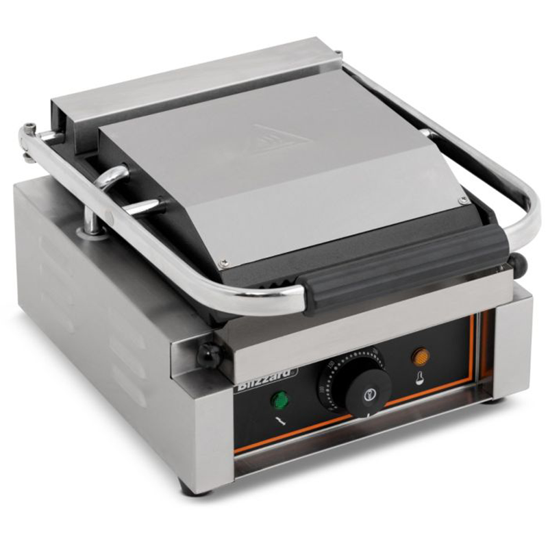 Blizzard BRRCG1 Single Contact Grill Angled Top View Showing Contact Grill Pressed Down