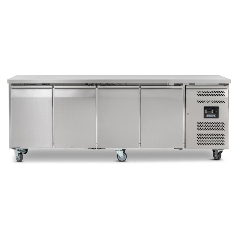 Blizzard LBC4SL 4 Door Slimline 600mm Depth Freezer Counter 449L Capacity, Front View