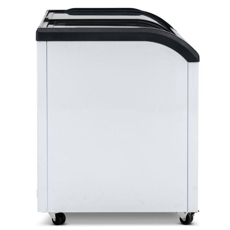 Blizzard BDF32 320L Capacity Curved Glass Lid Freezer Left Side View