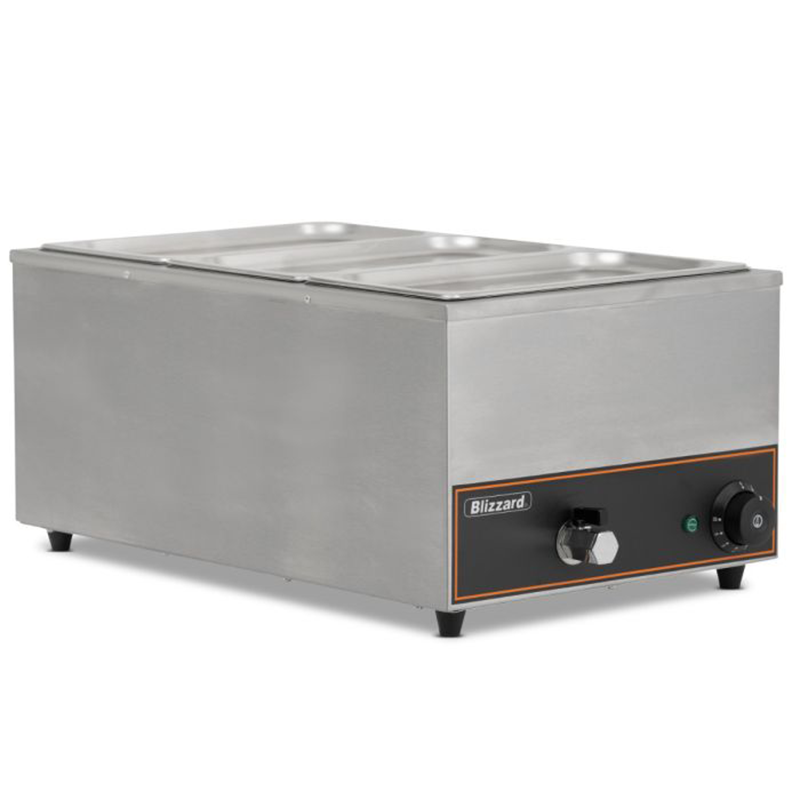Blizzard BBM1 Counter Top Bain Marie Angled Front/Left Side View
