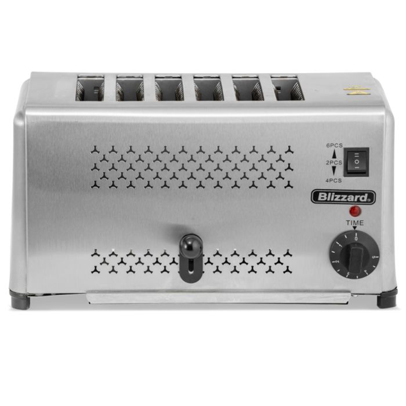 Blizzard B6ST 6 Slot Toaster Front Facing View