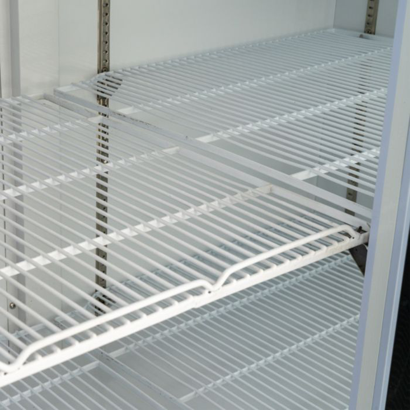Blizzard GD900SL Double Glass Sliding Door Refrigerated Merchandiser 908L Capacity, Close Up View Of The Internal Shelving