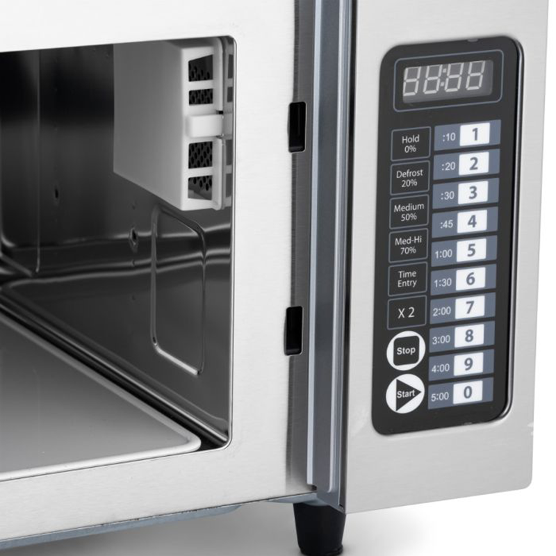 Blizzard BCM1000 1000W Light Duty Commercial Microwave, Close Up View Of Microwave Touch Controls