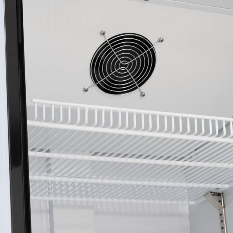 Blizzard GD350 Single Glass Door Display Refrigerated Merchandiser, Close Up View Of The Appliance Internally