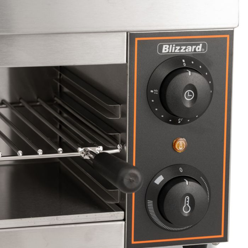 Blizzard BSG1 Salamander Grill Close Up Of Appliance Temperature And Timer Controls