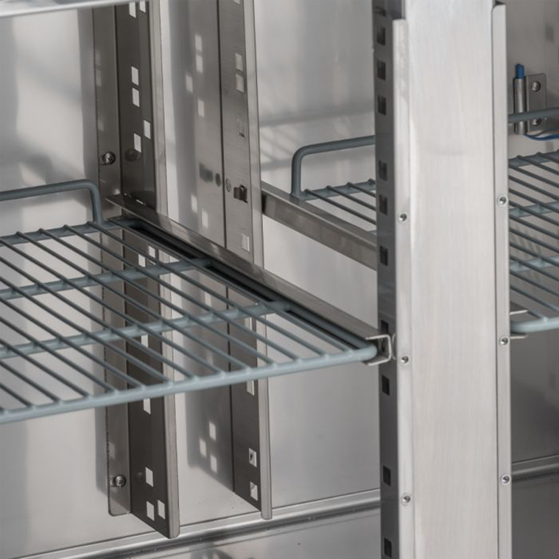 Blizzard LBC3SL 3 Door Slimline 600mm Depth Freezer Counter 339L, Close Up Image Of Internal Shelving
