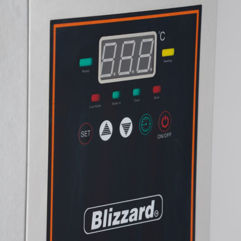 Blizzard AF10 10L Autofill Water Boiler Digital Controller Angled Close Up View