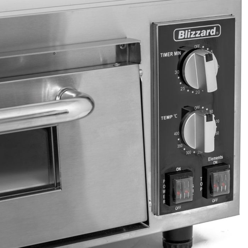 Blizzard BPO1 Single Drawer Pizza Oven Close Up View Of Appliance Controls
