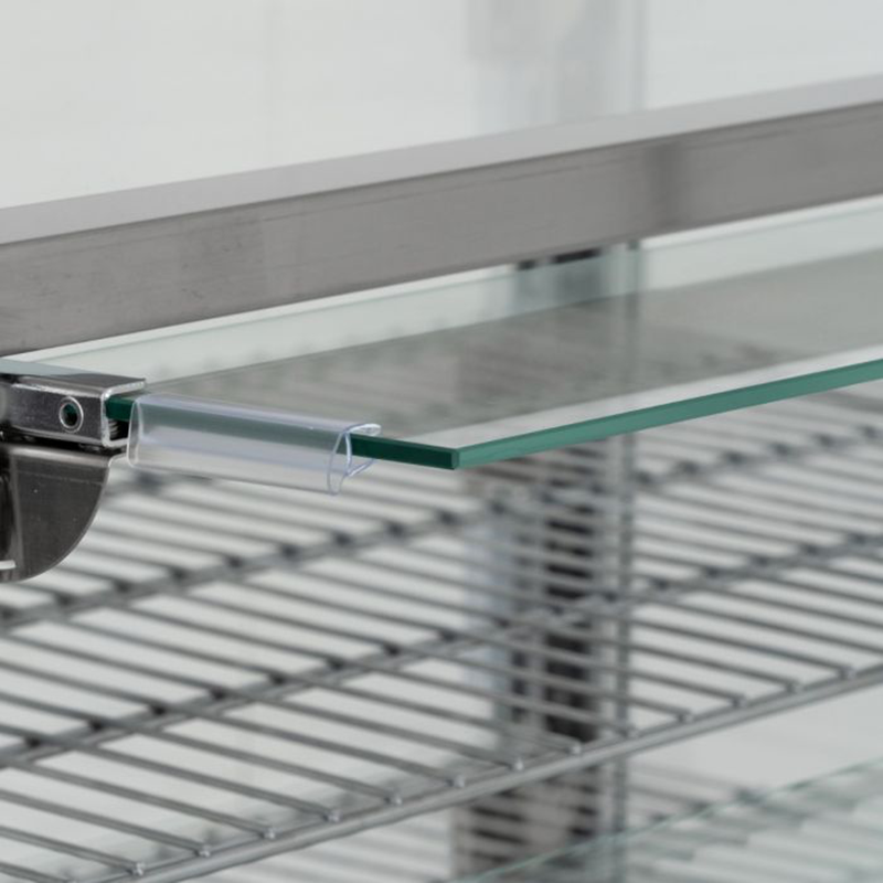 Blizzard BPW1 Counter Top Duel Access Heated Merchandiser, Close Up View Of Hinged Access Doors In Open Position