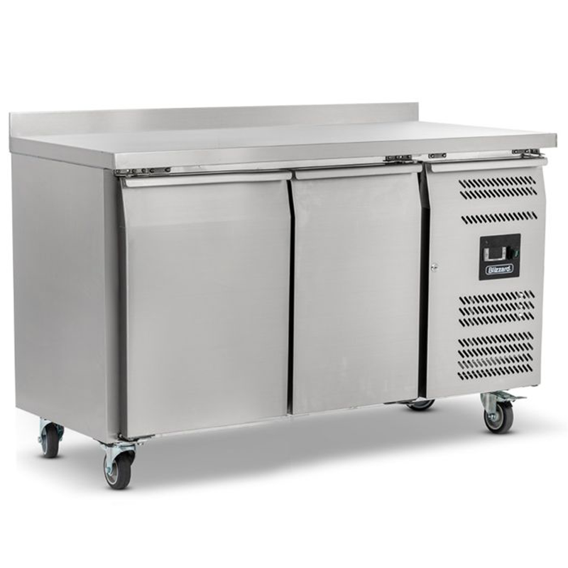 Blizzard LBC2 Double Hinged Door Counter Freezer With Upstand, Front/Left Side Angled View