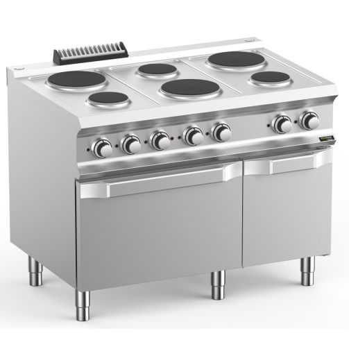 Hobart Ecomax HEPR711FE 6 Round Plate Hob with Electric Oven, 17.6kW