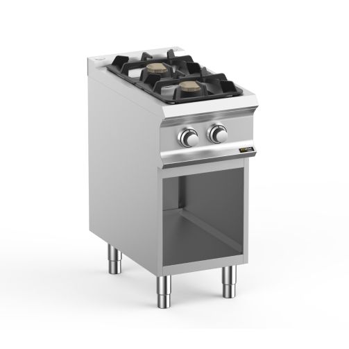 Hobart Ecomax HEFB74AXL 2 Burner Gas Hob on Open Cupboard, 2 x 7kW
