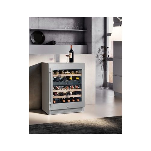 Liebherr WTes 1672 Vinidor Stainless Steel Glass Single Door Undercounter Wine Cabinet, 34 x 750ml Bottles