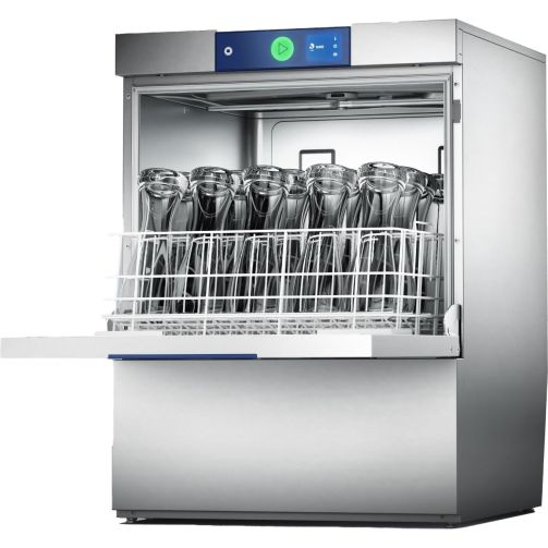 Hobart GCW-10B 400mm Basket Frontloading Commercial Glasswasher with Chemical Pump & Drain Pump, 16 Pint Capacity