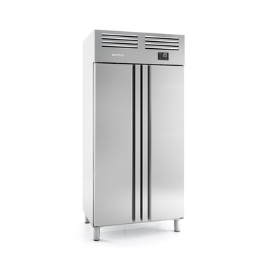 Infrico AGN602BT Double Door Stainless Steel 1/1 Freezer 745L Capacity, Angled Front/Left Side View