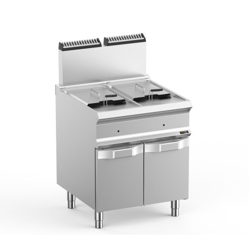 Hobart Ecomax HEFRG77A Floorstanding Double Basket Gas Fryer, 2 x 14 Litres